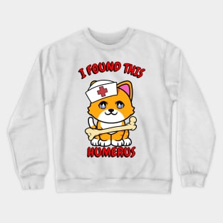 Funny orange cat is a nurse Crewneck Sweatshirt